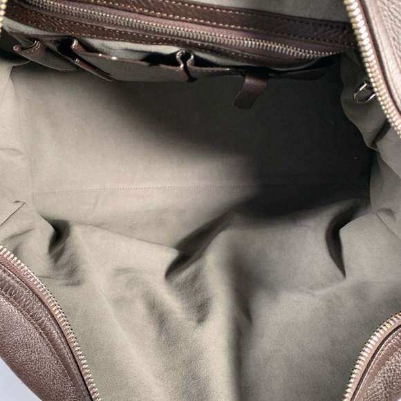 BRIONI Brown Pebble Grain Leather Duffle Bags - Picture 10 of 13